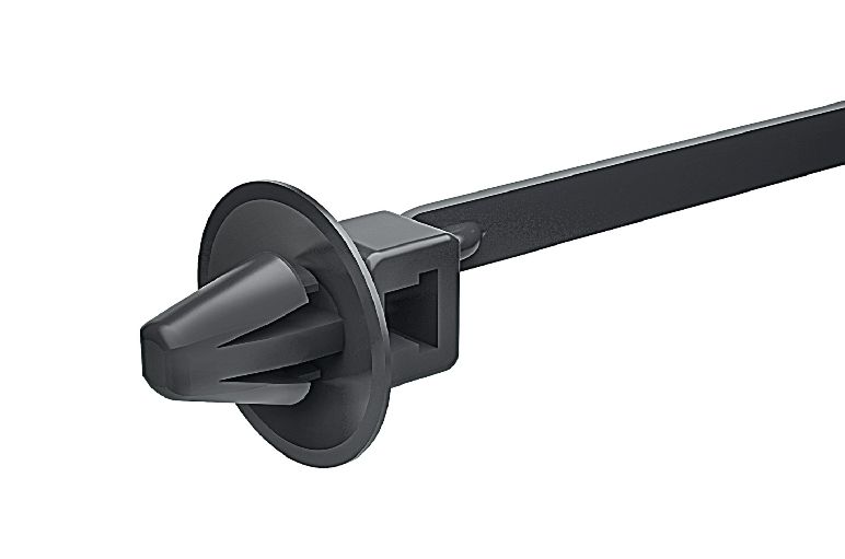 Abraçadeira com clip de fixação arrowhead para furos redondos